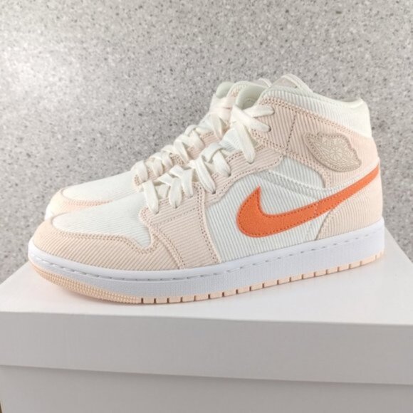 Women's Air Jordan 1 Mid Corduroy Sail Sneakers - Size 10.5 Shoes - Picture 6 of 12